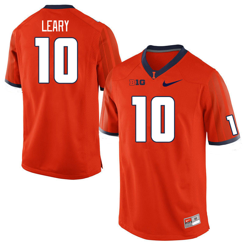 Men #10 Donovan Leary Illinois Fighting Illini College Football Jerseys Stitched Sale-Orange